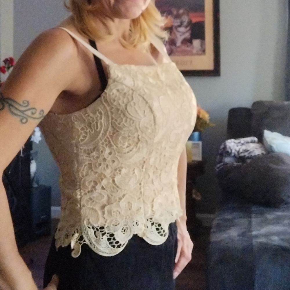 Corset-like lacey top
